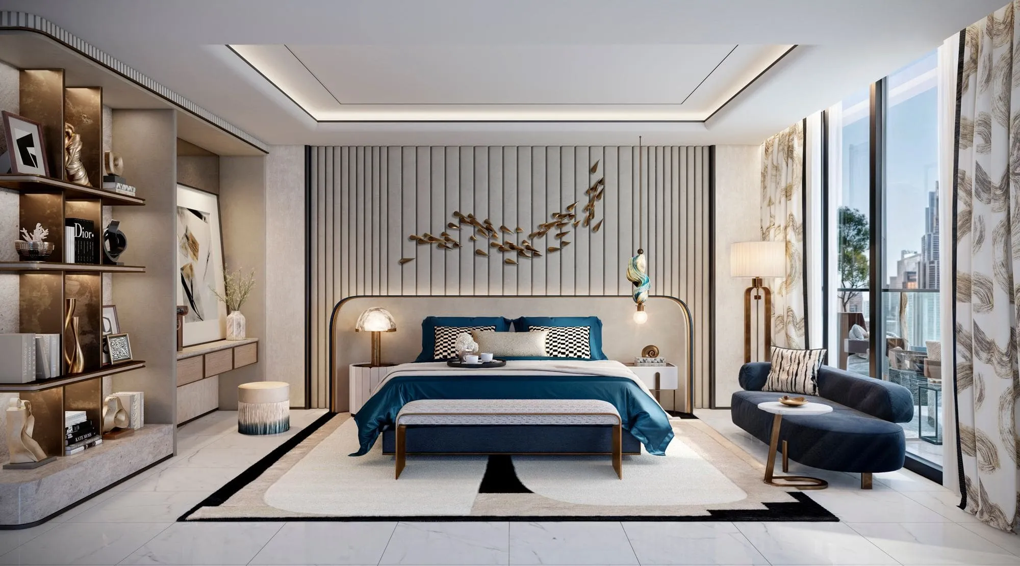 Chambre principale d’un appartement Sofitel Residences Downtown, Dubaï