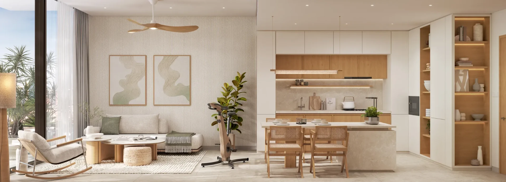 Cuisine ouverte d’un appartement KORE by Imtiaz, Dubailand