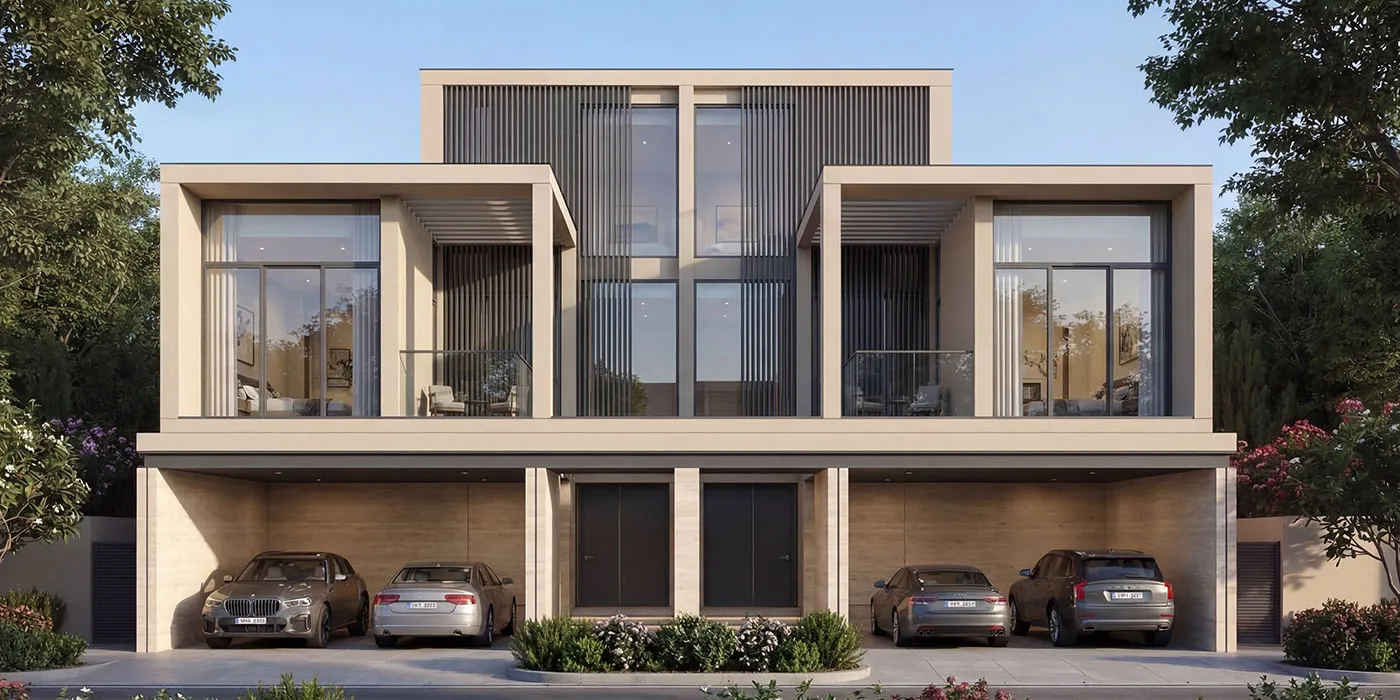 Façade des townhouses de Sobha City à Abu Dhabi